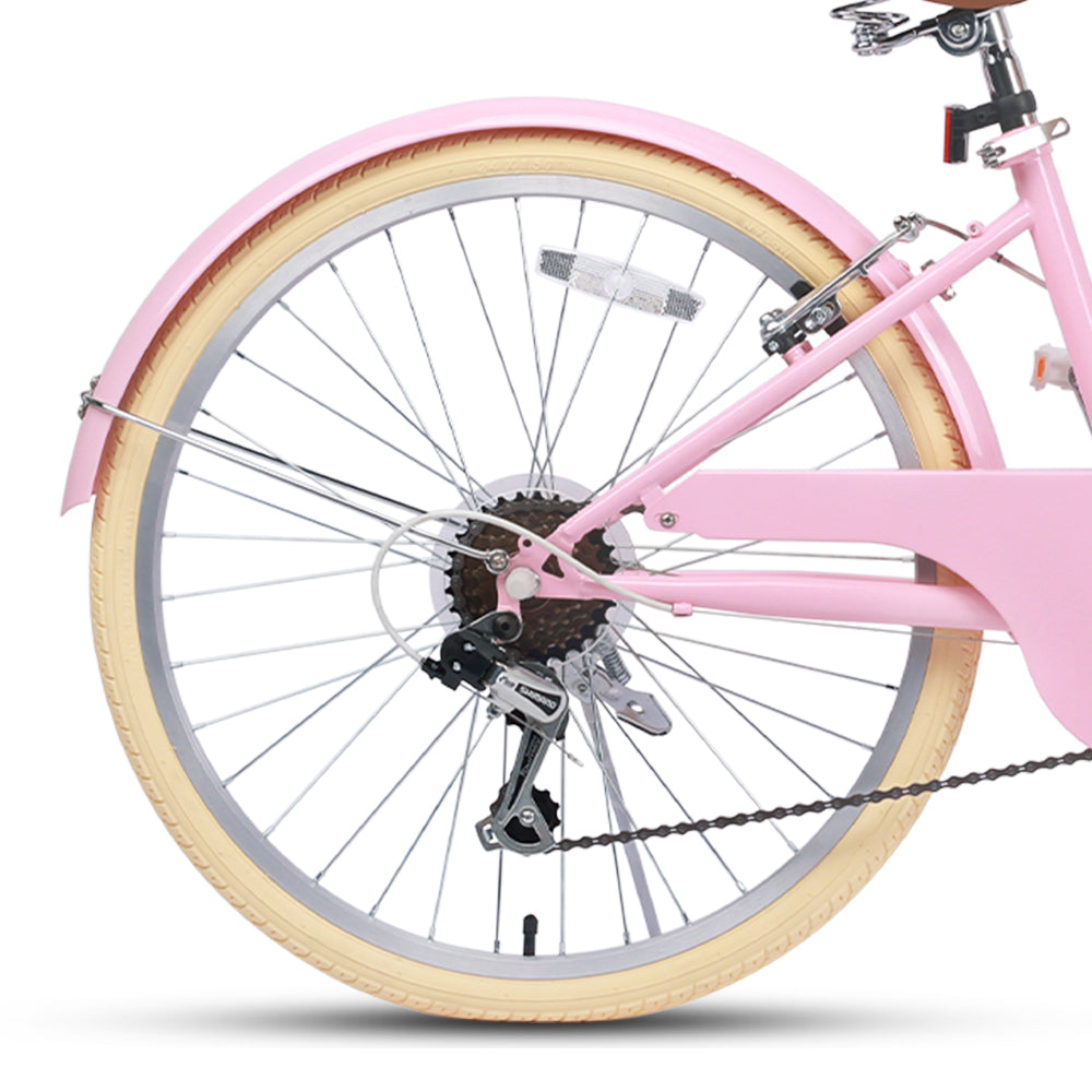 damenfahrrad 26 zoll pink Glerc Mädchen Speed Hybrid Fahrrad