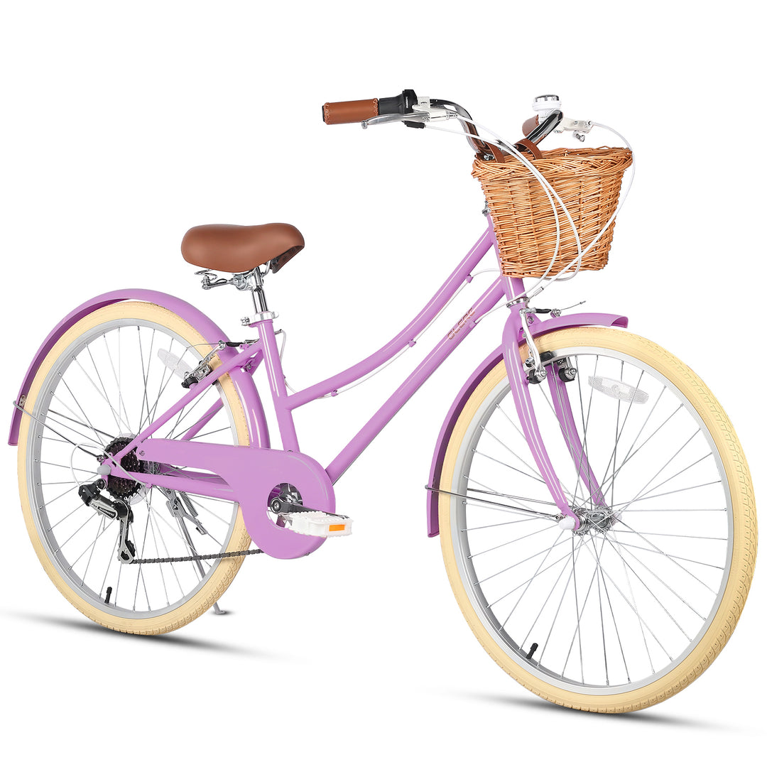rosa fahrrad damen mit korb Glerc Mädchen Speed Hybrid Fahrrad