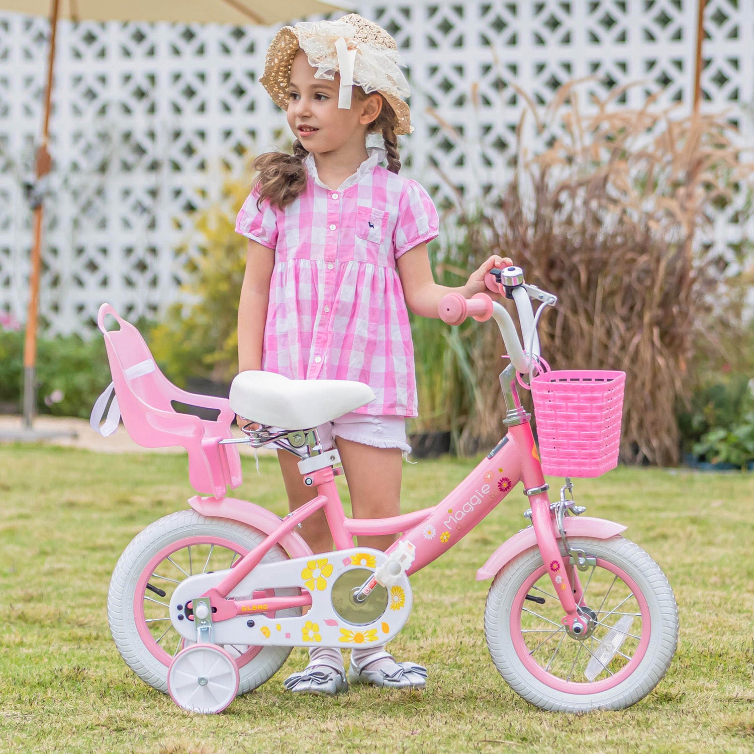 Glerc Cute Girls Bike 14 Inch Bikes With a Doll Seat and Basket GLERC BIKES EU