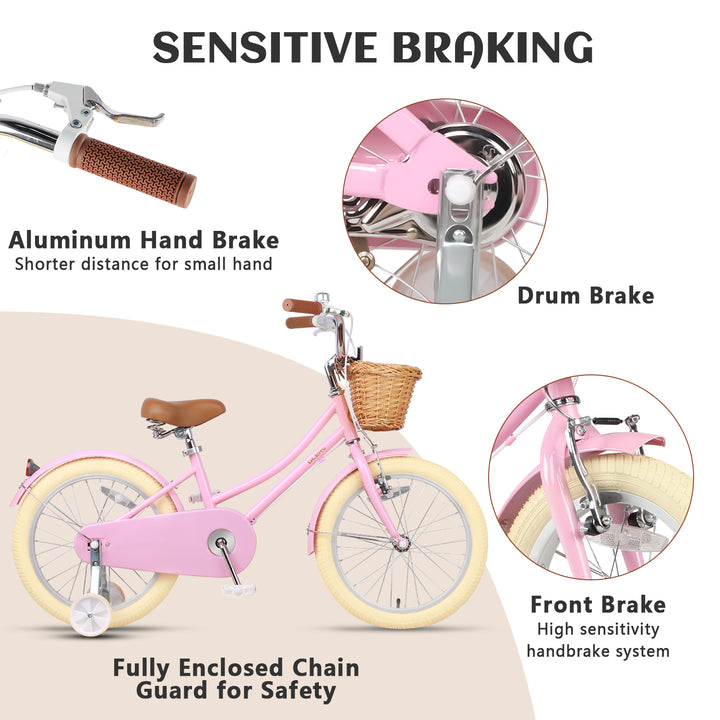 Glerc Bici per Bambine 18 Pollici con Freno a Contropedale – Little Molly