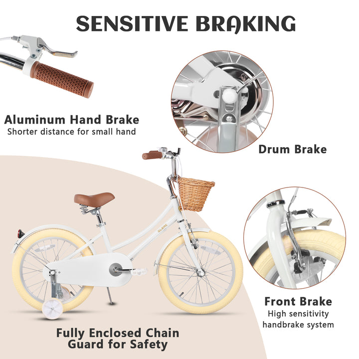 Glerc Bici per Bambine 18 Pollici con Freno a Contropedale – Little Molly