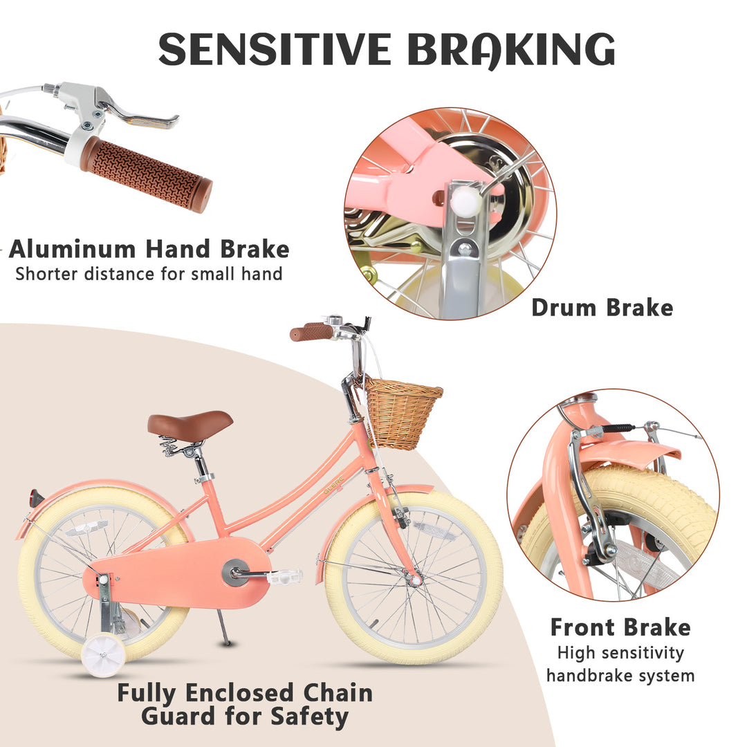 Glerc Bici per Bambine 18 Pollici con Freno a Contropedale – Little Molly
