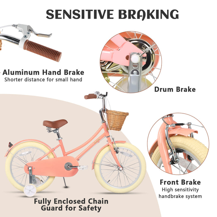 Glerc Bici per Bambine 18 Pollici con Freno a Contropedale – Little Molly