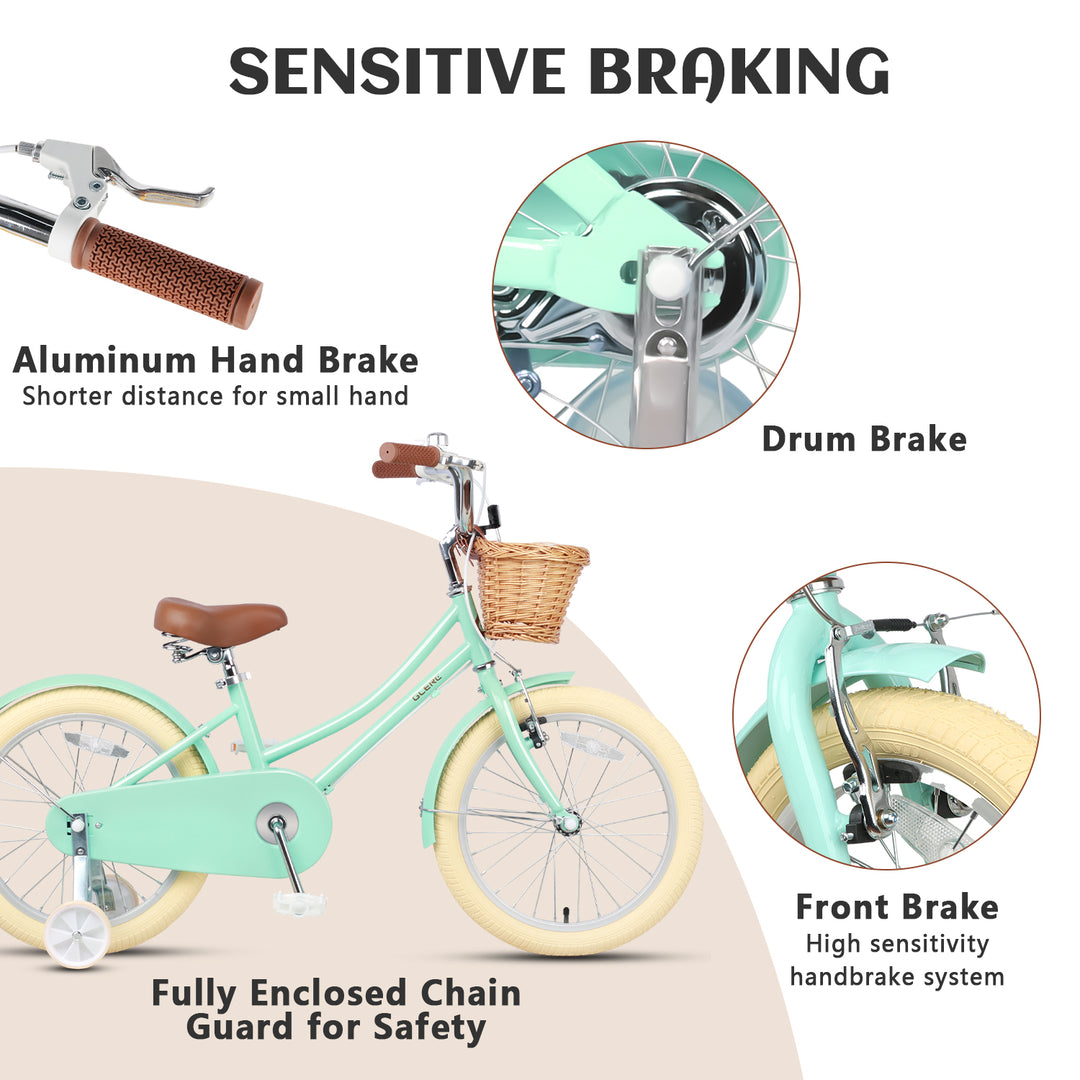 Glerc Bici per Bambine 18 Pollici con Freno a Contropedale – Little Molly