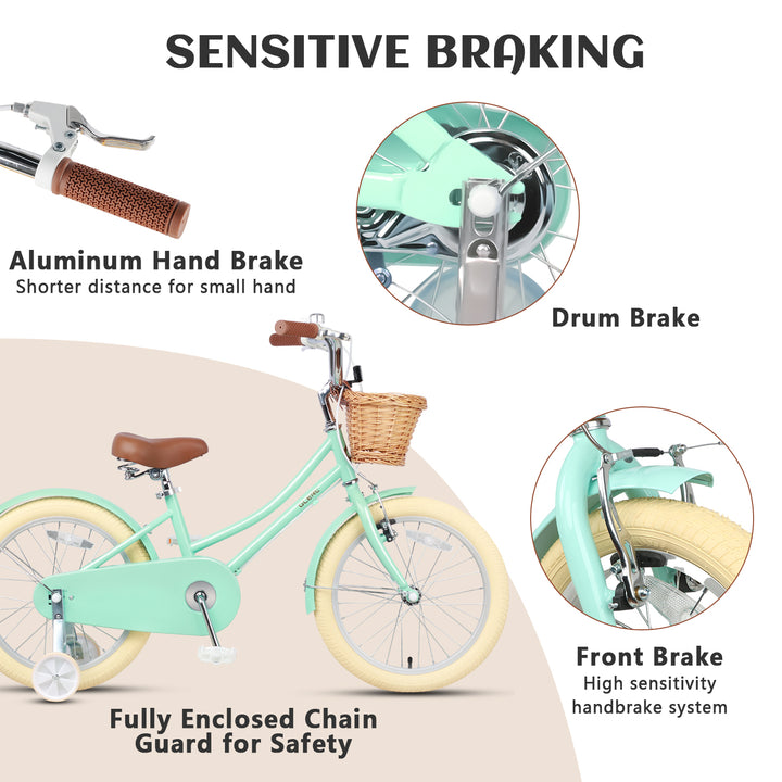 Glerc Bici per Bambine 18 Pollici con Freno a Contropedale – Little Molly