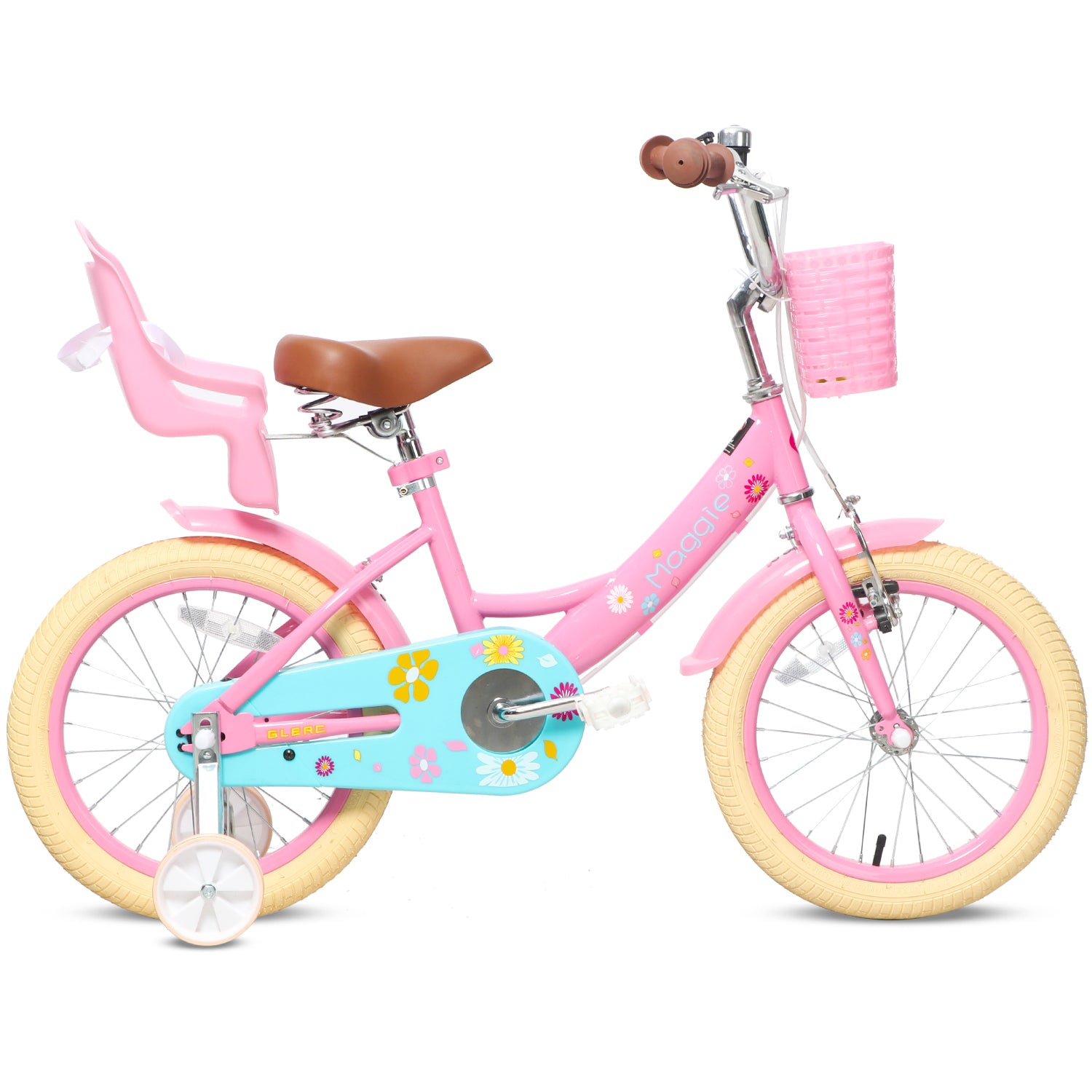 Glerc Cute Girls Bike 16 Inch With a Doll Seat and Basket GLERC BIKES EU